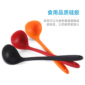 Louche à soupe en silicone, grande cuillère de cuisine réutilisable pour fondue, bouillie, spatule multifonctionnelle - Product Image 4