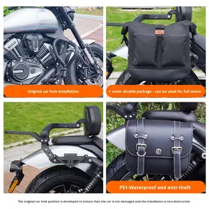 QJMOTOR Flash 600V4 (Modelo 2026) Barras Anticaídas, Protectores <span class=keywords><strong>de</strong></span> Motor, Respaldo Plegable, <span class=keywords><strong>Lona</strong></span>, Cuero, Alforjas <span class=keywords><strong>de</strong></span> Acero al Carbono <span class=keywords><strong>para</strong></span> Motocicleta - Product Image 4