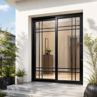 Porte coulissante double en alliage d'aluminium moderne, résistante à l'humidité, pour salle de bain intérieure