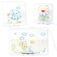 Tableau de dessin créatif en acrylique lumineux effaçable pour enfants, tableau de dessin fluorescent LED, décoration de vacances