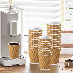 Vaso de Café Desechable de 12 oz, Vaso de Papel para Bebidas Calientes o Frías, Vaso con Pared Corrugada Aislada, Apto para Oficina o Viajes - Product Image 6