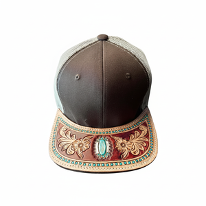Gorra de béisbol de cuero de alta calidad diseñada específicamente para usted, gorra de verano hecha a mano occidental - Product Image 1