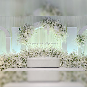 Düğün masa dekorasyon için beyaz özelleştirilmiş çiçek koşucu yapay çiçek koşucu söz - Product Image 5