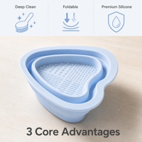 Bol de nettoyage pour pinceaux de maquillage en silicone en forme de cœur, pliable, pour nettoyer les pinceaux et les éponges de maquillage