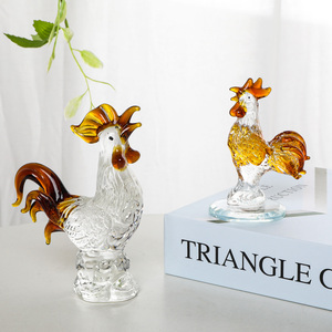 Figura de Gallo de Vidrio Soplado, Coleccionable, Arte de Granja, Pintado a Mano, Miniatura de Gallina de Cristal, Decoración - Product Image 6