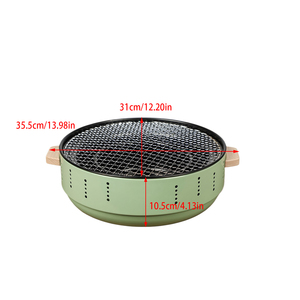 Parrilla de Carbón Portátil de Aleación de Aluminio Estilo Coreano Moderno para Interiores y Exteriores con Rejilla, Resistente para Camping y Picnics - Product Image 3