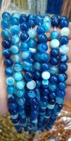 Perles d'agate rayée rouge en pierre naturelle, pierres précieuses en vrac pour la fabrication de bijoux