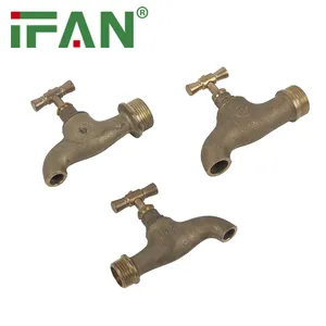 IFAN Factory Wholesale Yellow Brass Bibcock Taps Water Tap 1/2" 3/4" Water Bib Cock Tap Bibcock