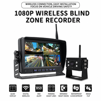 Kit de moniteur sans fil 7 pouces avec vision nocturne infrarouge, étanche et détection d'angle mort BSD pour camion avec caméra de recul 1080P CY-W2