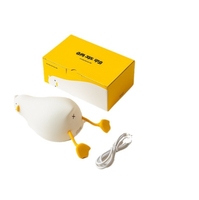 Mini veilleuse de canard plat en silicone souple pour enfant, accessoire de dessin animé