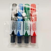Marqueurs effaçables à sec écologiques et rechargeables, faible odeur, stylo pour tableau blanc effaçable, lot de 4 couleurs avec pointe moyenne pour l'éducation