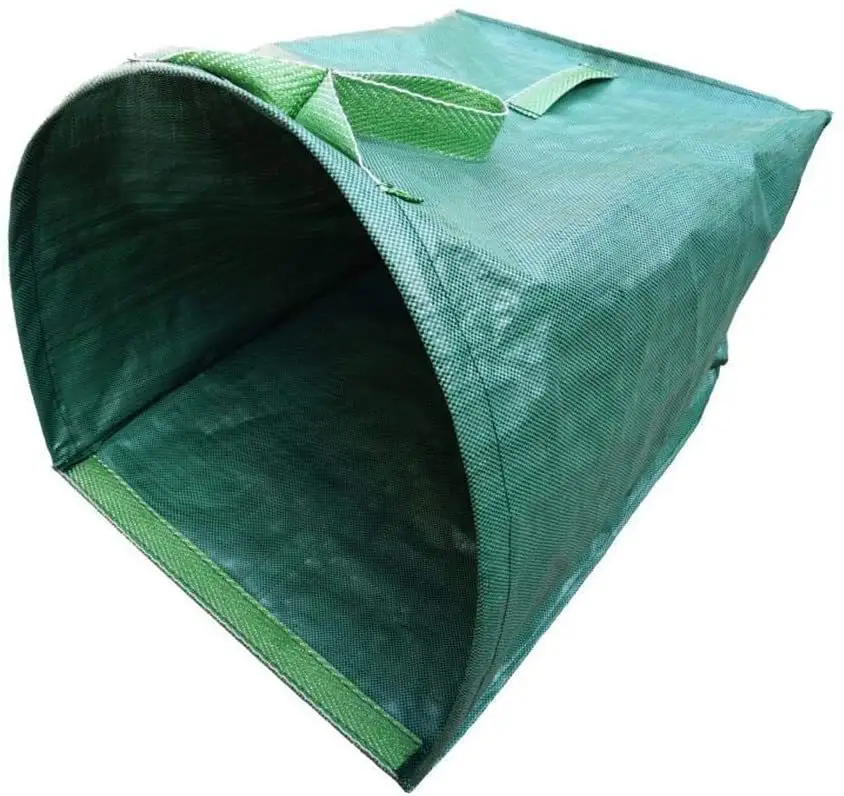 Large 53-Gallon Dustpan-Type Yard Garden Bag Heavy Duty Reusable Leaf Waste Bag for Lawns Pools Gardens