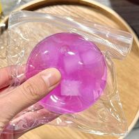 Transparante, heldere fruitsap-ijsblokjes squishy speelgoed, zacht TPR, langzaam terugverend, met gel gevuld, knijpbaar, stressverlichtend, cartoonvorm, digitaal.