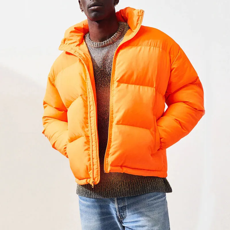 OEM high quality winter down coat puffer custom color print men jacket