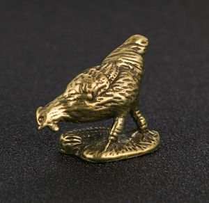 創造的なオンドリの装飾鶏のつつく米の装飾品干支鶏ブロンズ彫刻工芸品卸売 - Product Image 2