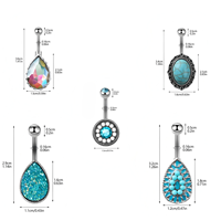 Anneaux de nombril classiques de style ethnique en acier inoxydable, anneaux de nombril personnalisés et raffinés, bijoux de piercing corporel en gros