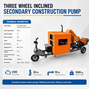 Triciclo portátil con motor diésel 4100, alcance de 90 m, bomba diésel de 63 m³ para proyectos en pequeñas ciudades. - Product Image 3