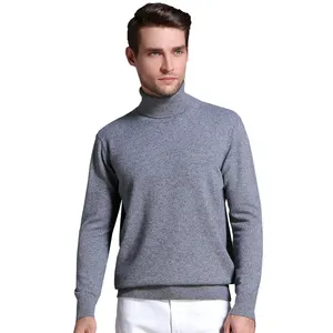 冬の男のセーター100% 純粋なメリノウールニット8色タートルネックプルオーバージャンパー卸売