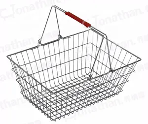 New type with handles shopping wire metal basket supermarket