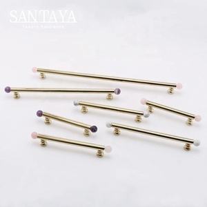 Santaya PVD <strong>Gold</strong> <strong>Crystal</strong> Brass Handles Kitchen Cabinet Pulls Bedroom Wardrobe Drawer <strong>Knobs</strong> Furniture Handle - Product Image 3