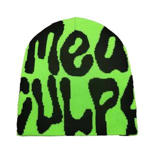 Bonnet Jacquard Premium 100% Acrylique avec Logo, Chapeau Personnalisé sans Revers à Motifs Floraux et à Carreaux pour Adultes Unisexe, Idéal pour le Cyclisme, la Plage et le Quotidien - Product Image 4