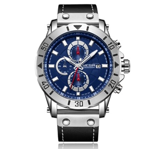Reloj Megir 2081 en Oferta, Reloj Deportivo de Cuarzo para Hombre, de Acero, con Correa de Cuero, Cronógrafo, Estilo Lujoso - Product Image 1