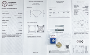 เพชรเม็ดเดี่ยว Starsgem รับรองโดย IGI น้ำหนัก 1.0 กะรัต สี D ความสะอาด VVS ทรงปรินเซส เพชรเพาะเลี้ยงในห้องปฏิบัติการ - Product Image 3