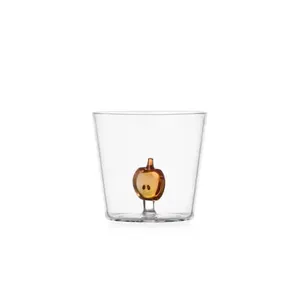 Vaso de vidrio para frutas y flores, diseño de media manzana, 2 piezas - Product Image 1