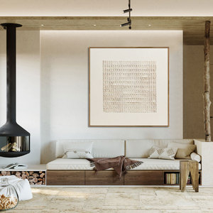 Kích Thước Lớn Màu Be Wabi Sabi 3D Hiện Đại Nghệ Thuật Trừu Tượng Tường Sơn Tối Giản Bức Tranh Vải Tường Nghệ Thuật Cho Khách Sạn Trang Trí Nội Thất - Product Image 3