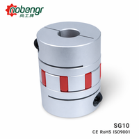 Accouplement à mâchoires standard en alliage d'aluminium avec insert rouge, serrage sans jeu, fonctionnement fluide pour machine CNC, encodeur de commande pas à pas et servo.