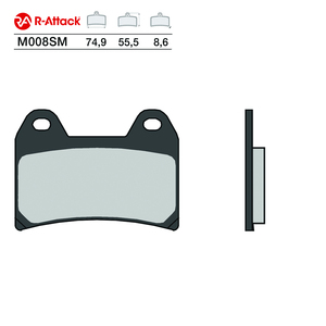 Plaquettes de frein moto R-Attack M008SM avant en cuivre fritté 74.9x55.5x8.6mm homologuées R90 - Product Image 1