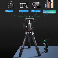 Trépied de poche en fibre de carbone avec clip pour téléphone pour la photographie, le streaming en direct et les vlogs