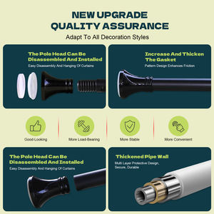 <span class=keywords><strong>Asta</strong></span> telescopica a parete salvaspazio staffa estensibile in acciaio inossidabile per tende/piante/scaffali senza installazione di strumenti - Product Image 5