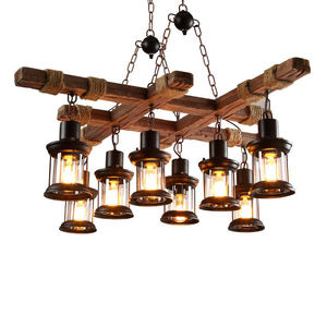 <span class=keywords><strong>Lampadario</strong></span> Industriale Retrò in <span class=keywords><strong>Legno</strong></span>, Lampada a Sospensione con <span class=keywords><strong>Corda</strong></span> di Canapa, Lanterna Vintage per Ristorante, Bar, Caffè, Sala da Pranzo - Product Image 5