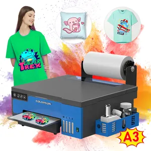 Produk baru L18058 A3 + DTF Transfer Printer dengan rol pengumpan DTF Oven untuk gelap dan pakaian terang