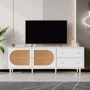 Combohome High Quality Mid Century Modern Living Room Furniture <strong>TV</strong> Stand Wood <strong>Rattan</strong> Storage Cabinet <strong>Tv</strong> <strong>Unit</strong> for Living Room - Product Image 3