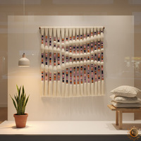 Grande suspension murale en macramé avec pompon sphérique, articles de décoration pour une maison chaleureuse