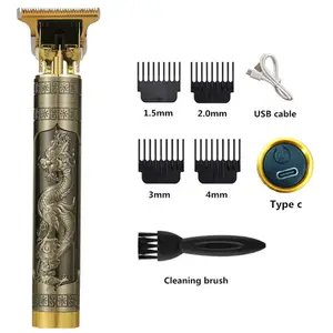 Type c Waterproof Rechargeable Electric Shaver Men Wireless Haircutting Tools USB Vintage T9 Professional Hair Trimmer