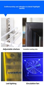 Enfriador de Vino de Vidrio con Ventilador y Luz LED Comercial para Supermercado, Suministro de Fábrica, Exhibición de Bebidas - Product Image 6