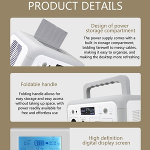 Estación de Energía Portátil LiFePO4 de 500W 460.8WH con Carga Solar para Auto, Pantalla LCD, 220V/110V, Linterna, Onda Sinusoidal Pura para Exteriores - Product Image 4