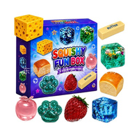 Jouets Squishy en Boîte de 8 Pièces en TPR, Jouet Anti-Stress à Presser en Forme de Sucre de Malt, Boîte Mystère Unisexe à partir de 14 Ans