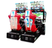 Machine de jeu d'arcade simulateur de course automobile en métal, à monnayeur, avec interface en anglais, pour un joueur, accepteur de billets, LED, excellent rapport qualité-prix