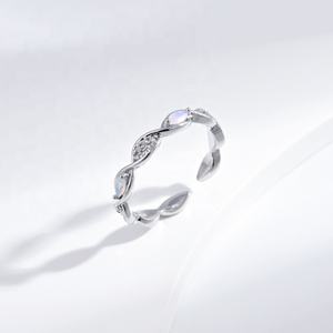 wholesale price plata 925 sterling <b>silver</b> vintage small <b>ring</b> bulk fashion wedding opening <b>opal</b> ladies stackable butterfly <b>rings</b> - Product Image 2