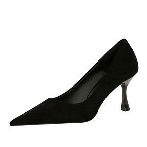 3767-A1 European American Style Fashionable Simple Slimming High-heeled Shoes Stiletto Heel Shallow Mouth Pointed Toe <strong>Pumps</strong> - Product Image 5
