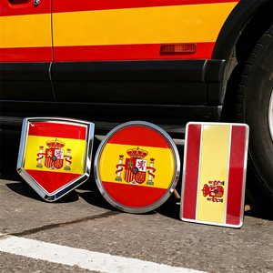 Emblemas Personalizados para Autos con la Bandera de España, Pieza de Repuesto para Parrilla, Medallas de Esmalte, Insignias Nacionales de Carreras, Regalos para Vehículos de la Península <span class=keywords><strong>Ibérica</strong></span> - Product Image 4