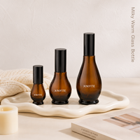 Flacons de parfum en verre ambré en forme de poire, 10 ml, 20 ml, 30 ml, 50 ml, 100 ml, vaporisateur rechargeable à fine brume, contenants cosmétiques