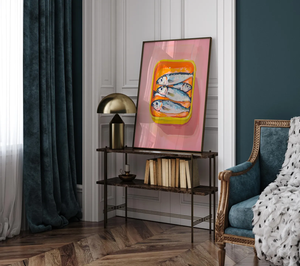 Impresiones Artísticas de Pintura al Óleo de Sardinas, Arte de Naturaleza Muerta de Sardinas, Arte de Cocina Francesa, Decoración de Comedor - Product Image 2