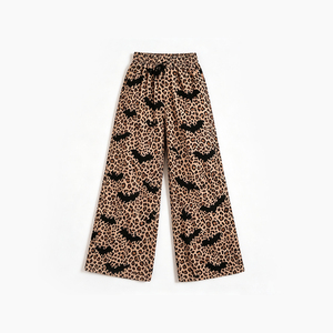 Camiseta para Niña Pequeña P1133 Rts, Diseño de Leopardo y Murciélagos, Seda/Algodón, Transpirable, Ecológica, Venta al Por Mayor - Product Image 1