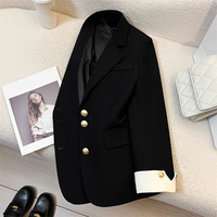 IStapromo Gifts Blazer pour femme, col en V, col à revers, boutons, poches, veste de costume, mode féminine, printemps automne, manteau formel