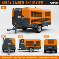 Compresseur à vis portable QIYUN, neuf, mobile, diesel, refroidi par air, sans huile, silencieux, pour usage minier